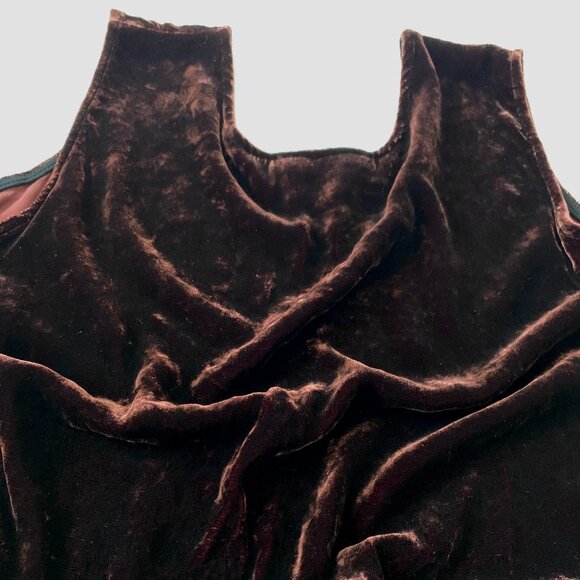 Vintage Velvet Silk Jenny Helene Brown Tank Top Fairy Witchy Sultry Mystical - Picture 7 of 10